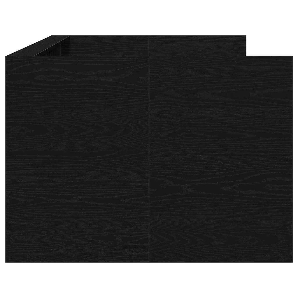 Letto singolo | Letto per adulti | Daybed con testiera Rovere Nero 90 x 200 cm Legno multistrato