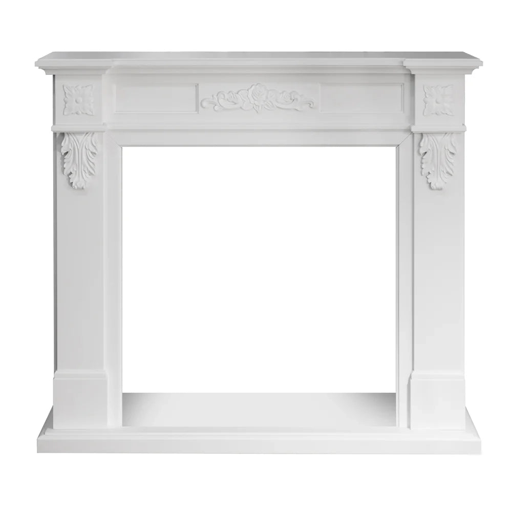 Truman - Cornice per Camino 121x108x38 cm Rivestimento Decorativo in Legno MDF Bianco