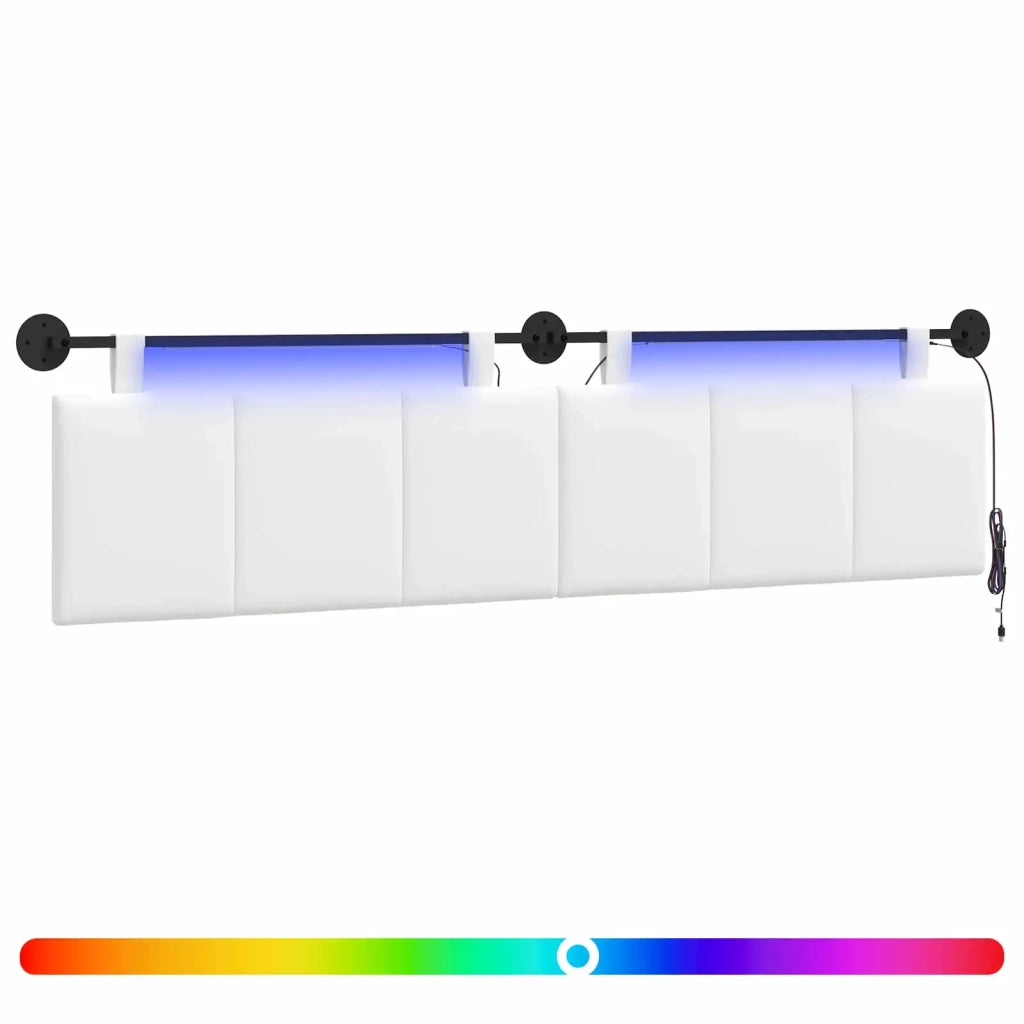 Testiera | Testata sospesa Con luce LED Bianco Tessuto