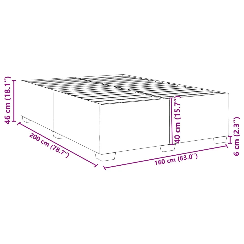 Letto matrimoniale | Letto per adulti | Giroletto senza Materasso Crema 160x200 cm in Tessuto