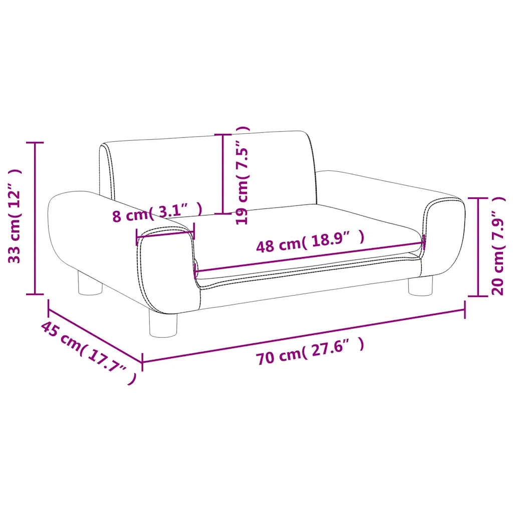Divano per Bambini Blu 70x45x33 cm in Velluto 3196386