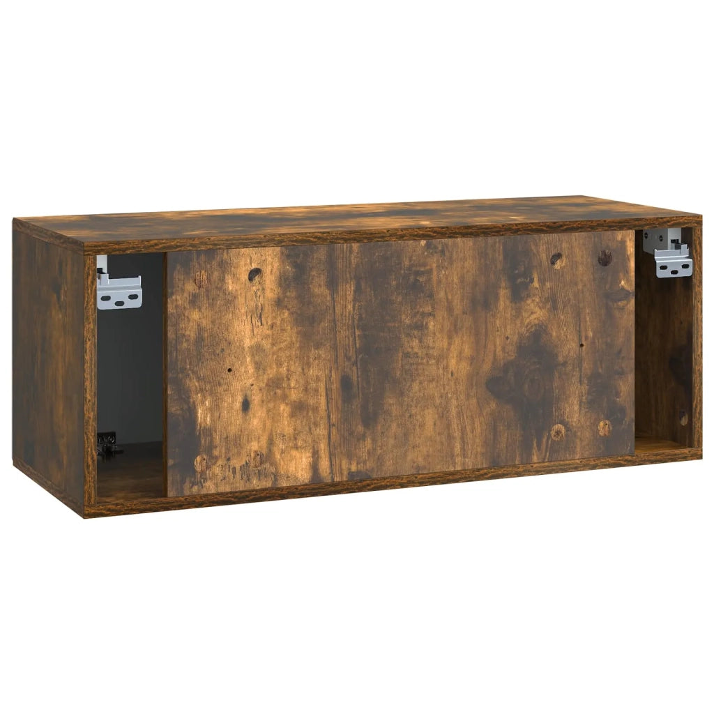 Mobile Porta TV da Muro-Credenza per TV sospesa Rovere Fumo 78,5 x 31 x 30 cm 711081
