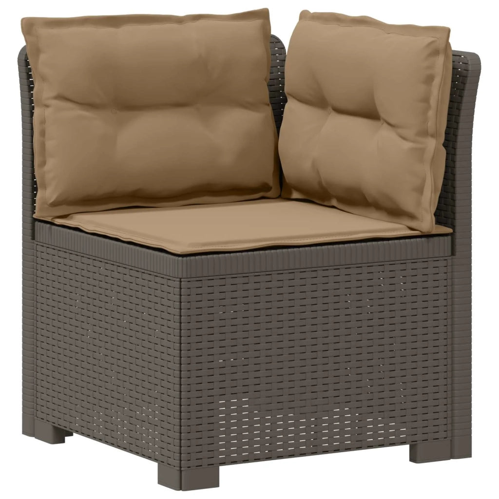 Divano da Giardino 5 Posti con Cuscini Stile Rattan PP 3444064