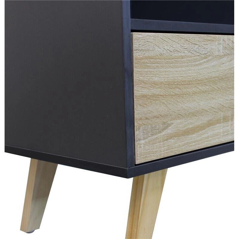 MOBILE EMORY GRIGIO E NATURALE CON ANTA E 3 CASSETTI 119 X 39,5 X H85,6 CM