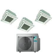 Climatizzatore Condizionatore Daikin Bluevolution Inverter Trial Split a Cassetta FFA-A 9+9+18 con 3MXM68N R-32 Wi-Fi Optional Con Griglia Bianca Inclusa 9000+9000+18000 - Garanzia Italiana