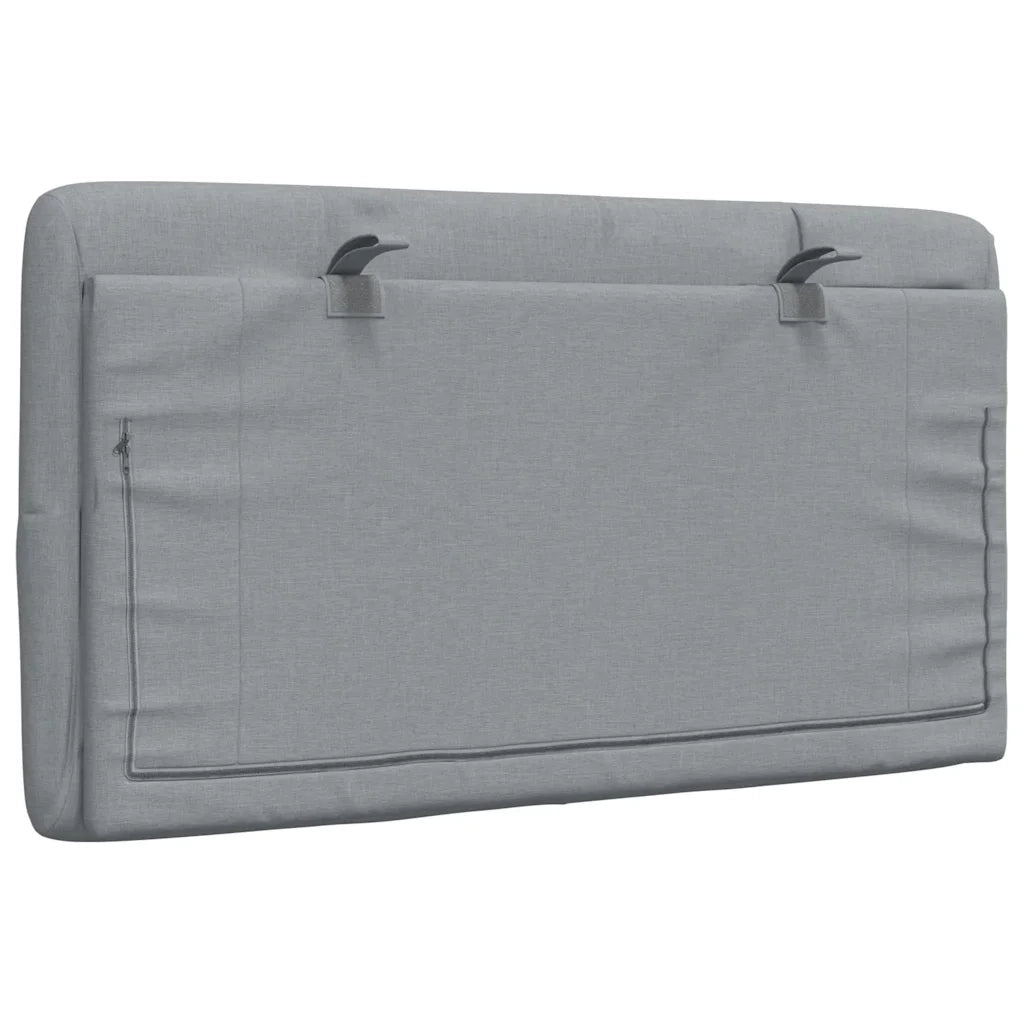 Coussin de tête de lit gris clair 80 cm tissu