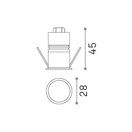 Faretto Quark LED 3W Luce Calda 3000K Finitura Nero Ideal Lux