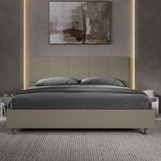 Letto imbottito Matrimoniale 190x200 cm Mika - Similpelle,Cappuccino,Con rete
