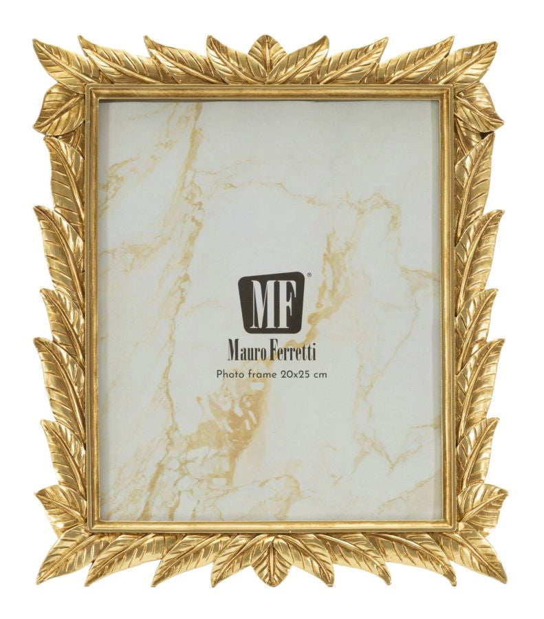 Cornice Laurel 27x2x32,3 cm in Resina e Vetro Oro