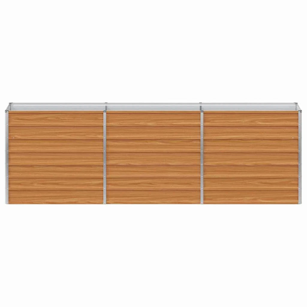 Fioriera rialzata industriale chic 240 x 40 x 77 cm resistente alle intemperie minimalista in acciaio galvanizzato marrone chiaro 02_0059017