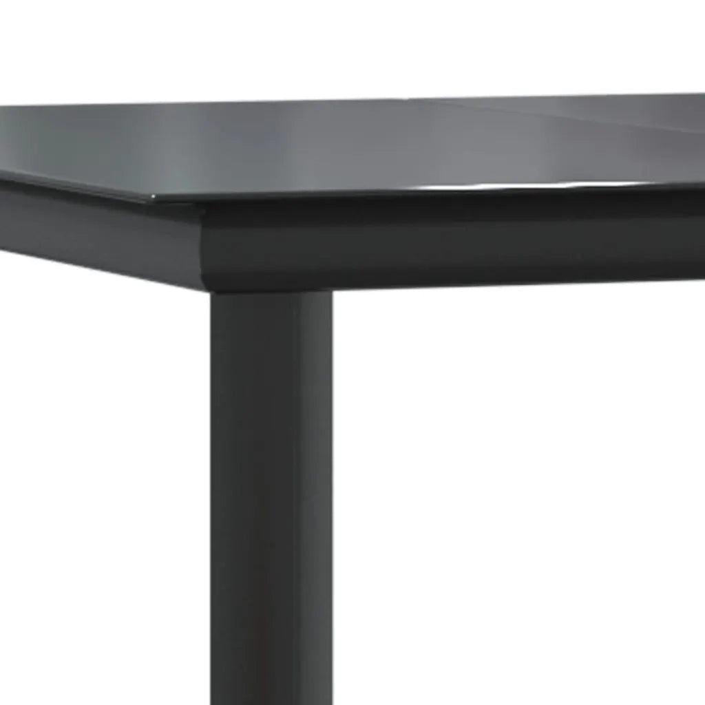 Set da Pranzo da Giardino 5 pz Nero con Cuscini in Polyrattan 3213402