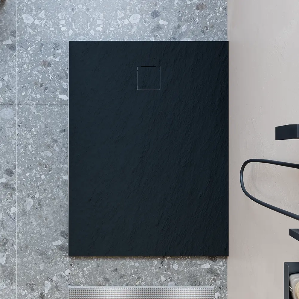 Piatto doccia 90x110 cm colore nero effetto pietra | Samos