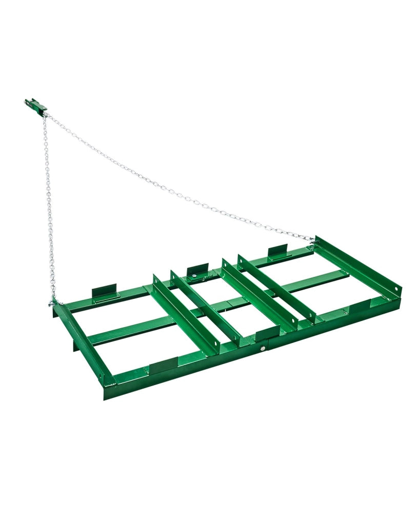 Erpice Trainato per Livellamento Prato in Acciaio Q235 1220x500x100 mm con Barre Regolabili e Catena 1830 mm per ATV UTV Trattore