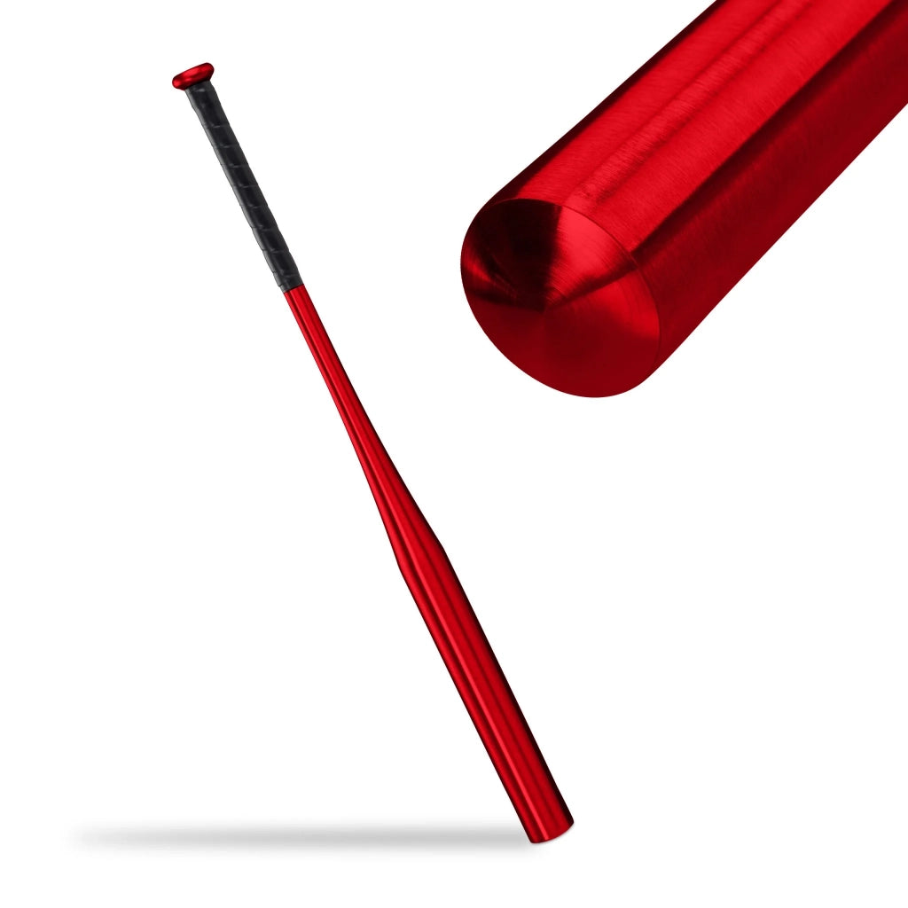 Mazza da baseball leggera forma ergonomica 84 x 7 cm uso svago impugnatura antiscivolo in alluminio rossa 13_0013167