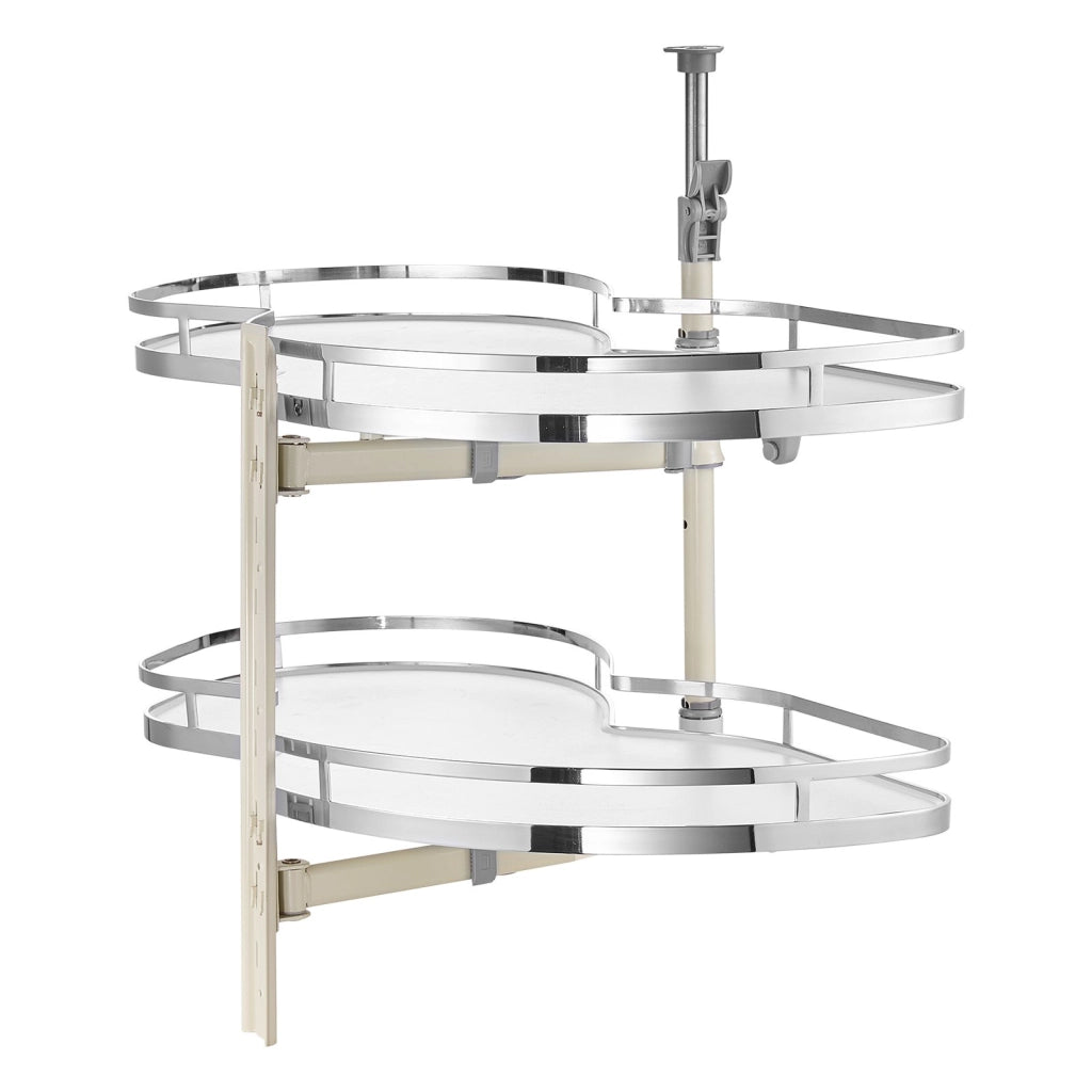 Organizer Estraibile per Mobile Angolare Cieco Sinistro DG-668L a 2 Livelli con Chiusura Ammortizzata Portata 32 kg Salvaspazio per Cucina