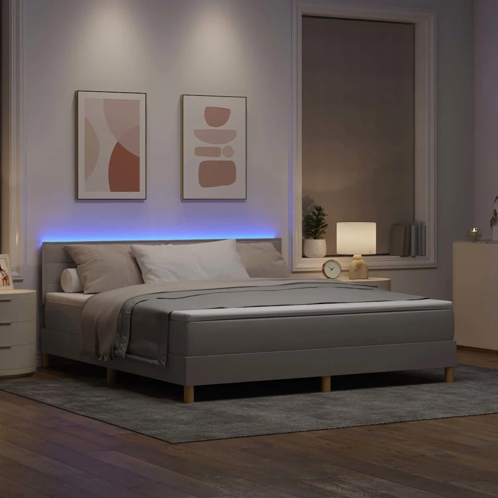 Letto a Sorgente LED con materasso Talpa 180 x 200 cm Tessuto