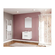Mobile Bagno Sospeso Ibiza Bianco da 60 cm a 2 Cassettoni Certificato FSC MIX