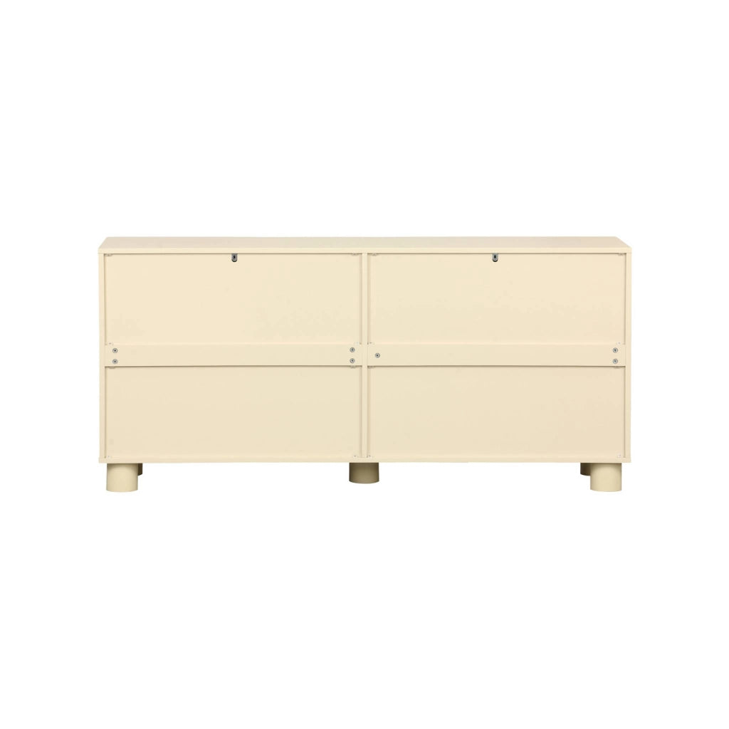 Credenza effetto legno di mango 4 ante, 155cm, beige