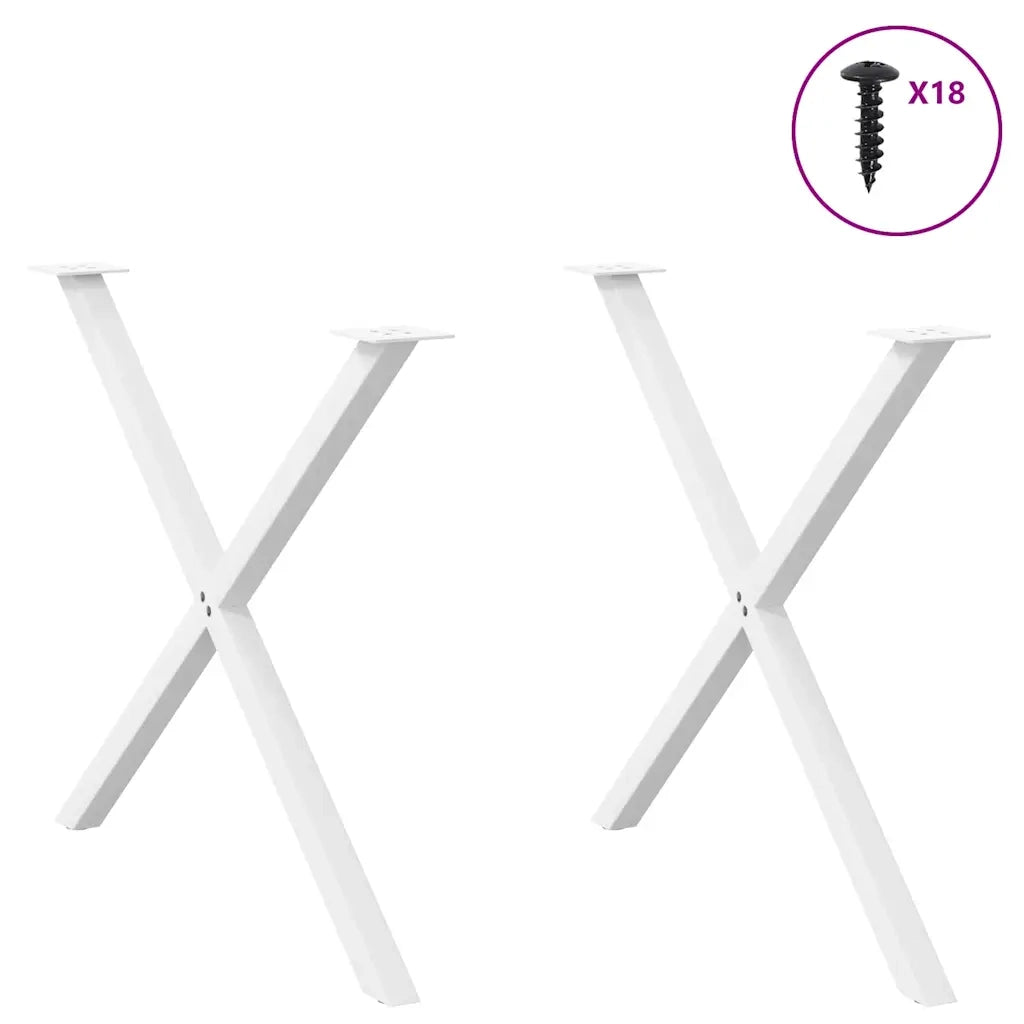 Gambe per tavolo da pranzo forma X 2 pz bianche 90x(72-73) cm 4012925