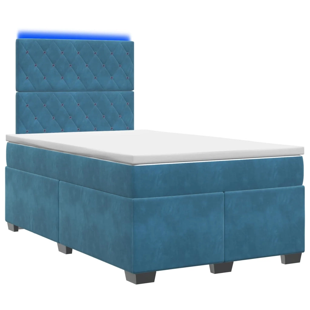 Letto box spring con materasso Blu 120 x 190 cm Velluto 3455064