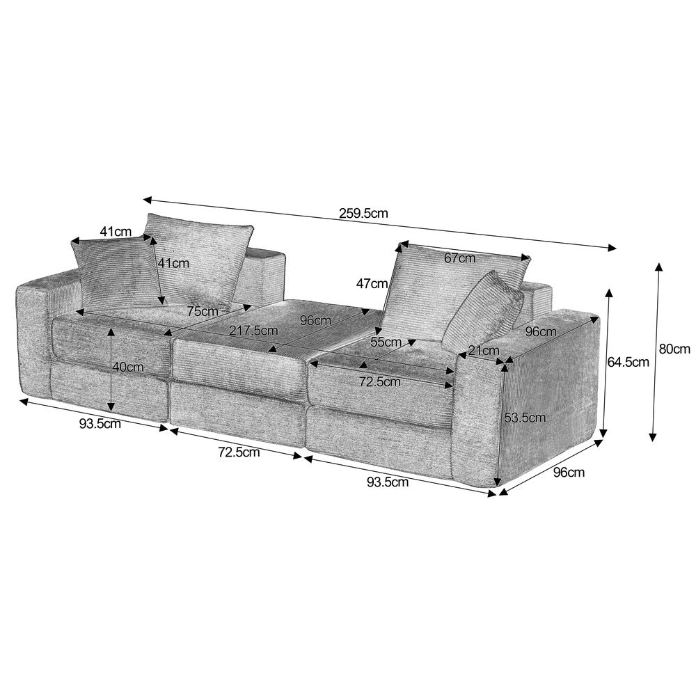 Divano letto modulare ¨C Minimal ¨C imbottito morbido