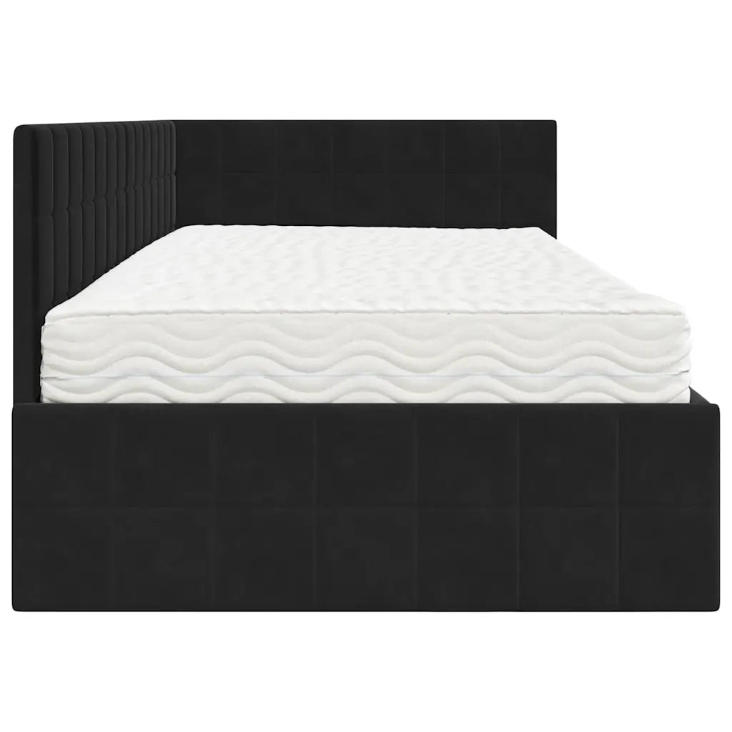 Struttura Letto Angolare con Materasso 2 pcs Nero Velluto 3393943
