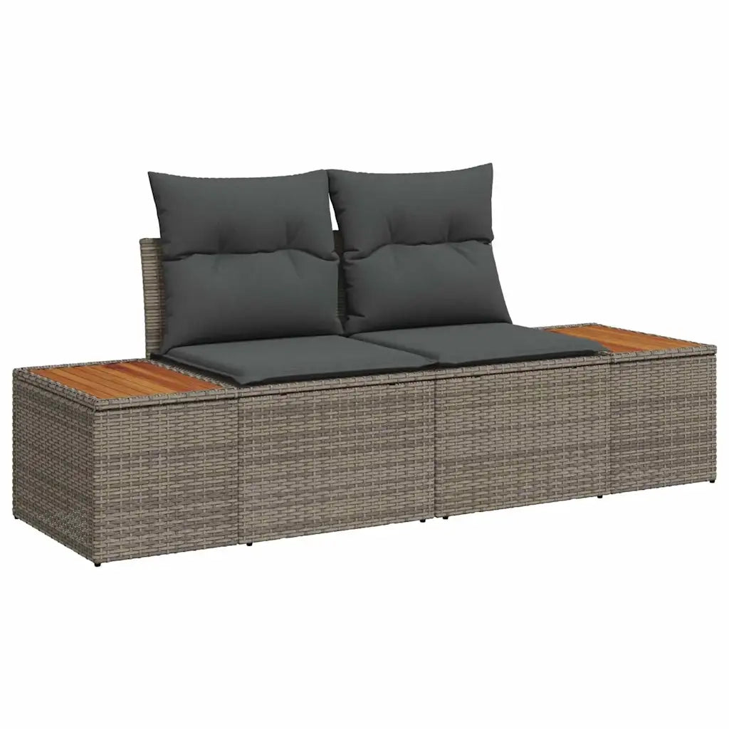 Set Divano da Giardino 9 pcs Grigio Poly Rattan 3358818