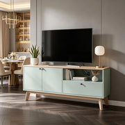 Mobile porta TV 120 cm verde chiaro e rovere