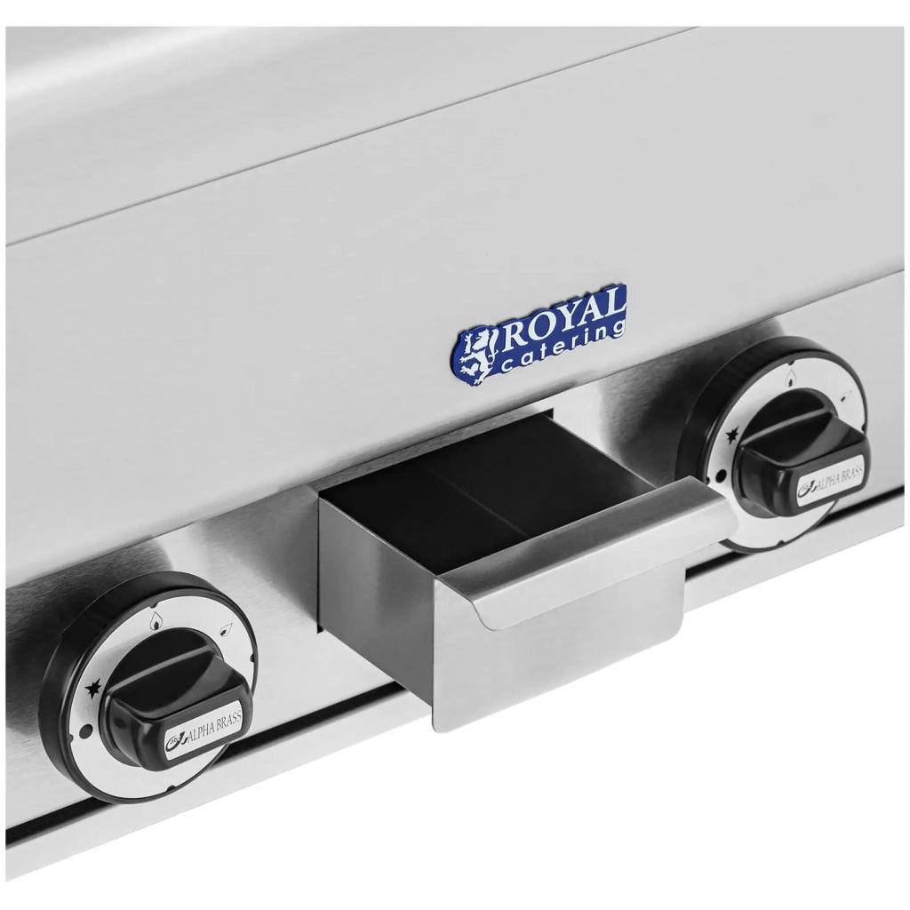Griglia professionale pietra lavica gas naturale 2 x 7200 watt 50 x 47 cm 460 °c acciaio inossidabile ghisa acciaio argento 14_0009117