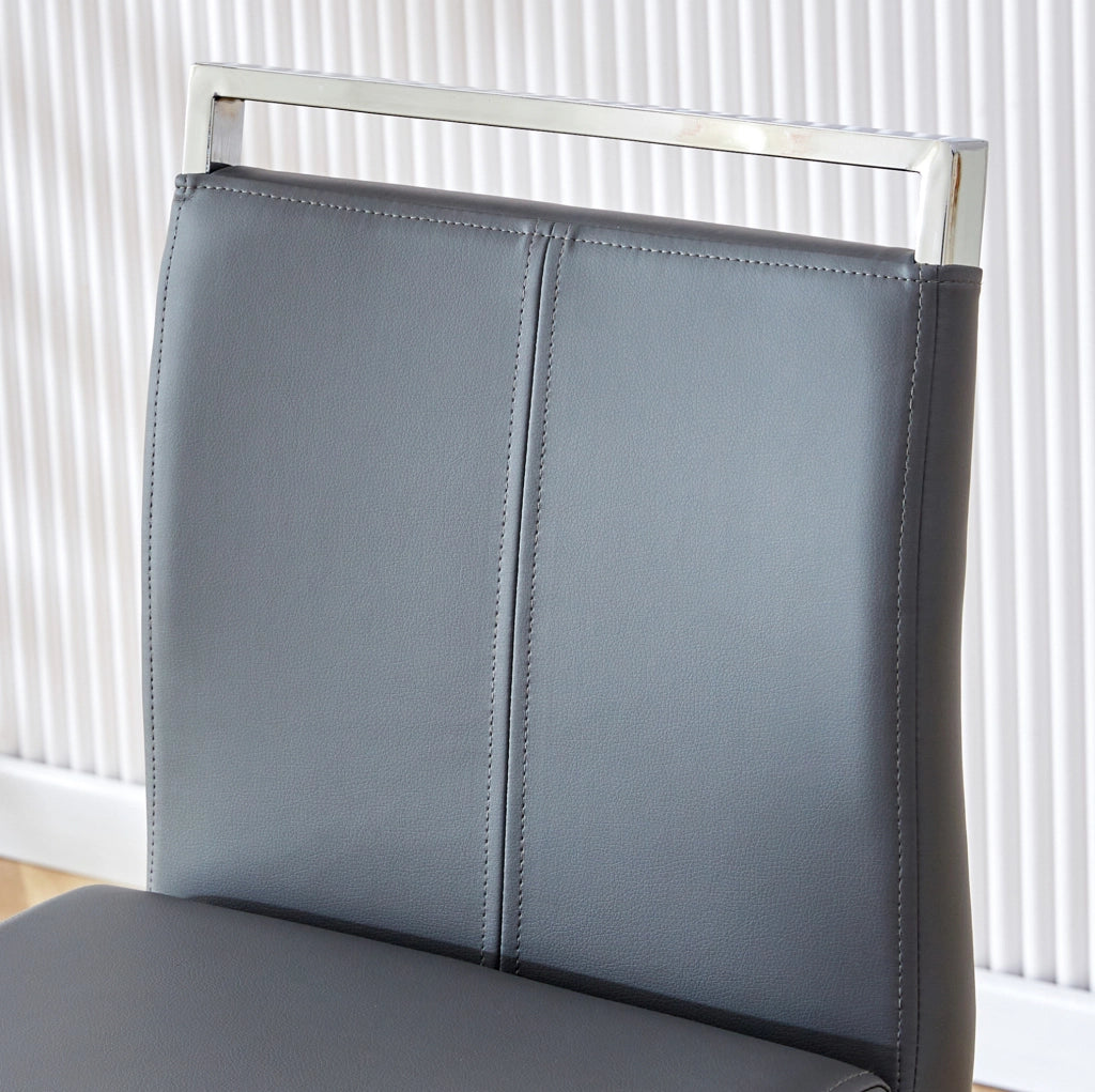SGABELLO DA BAR Set da 2 pezzi 96,5 cm Grigio Scuro in PU e metallo