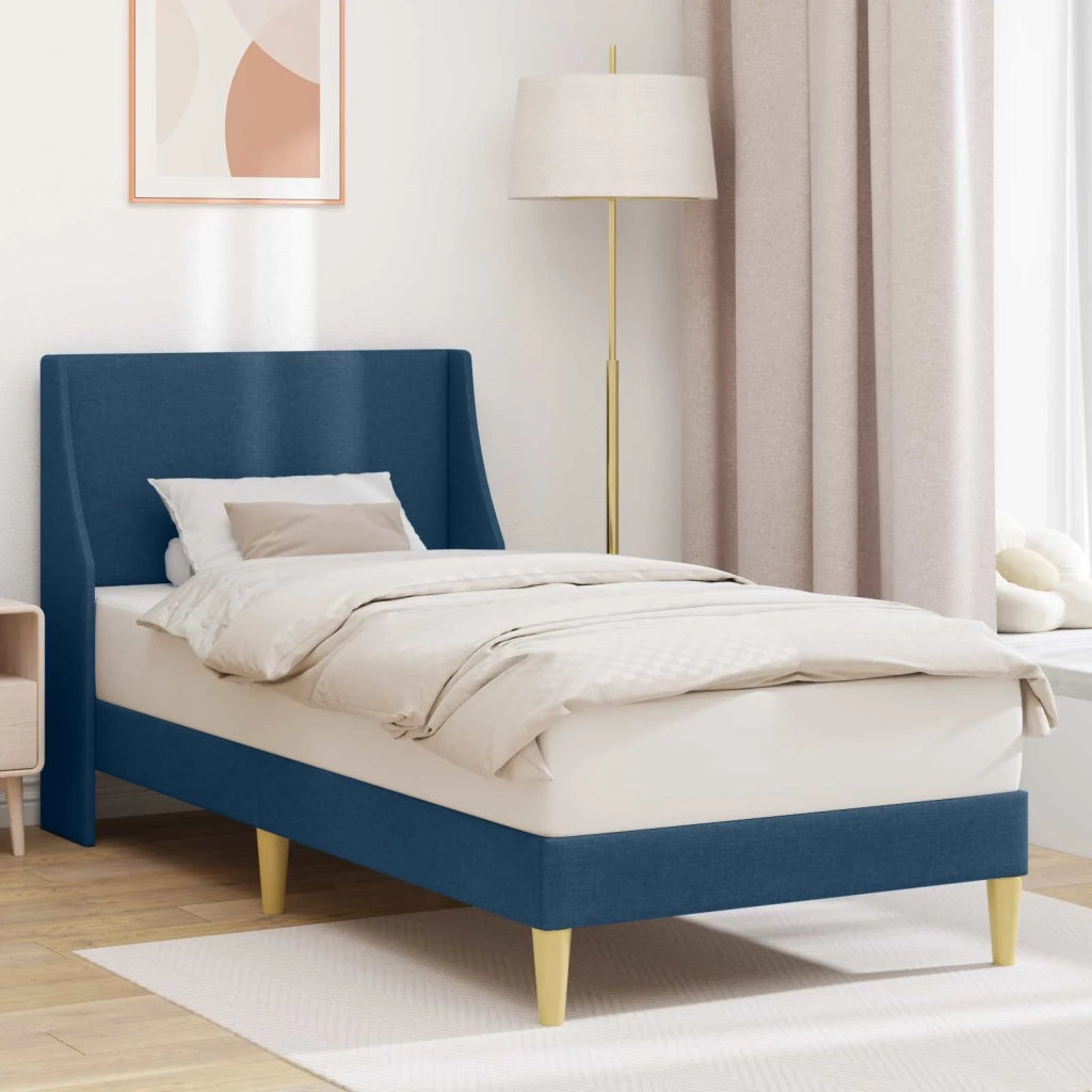 Letto singolo | Letto per adulti | Struttura del letto Tinta unita Blu 90 x 200 cm Tessuto