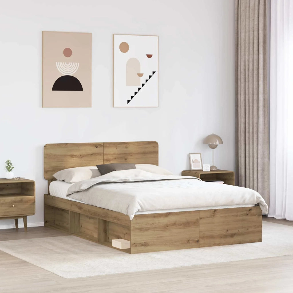 Letto matrimoniale | Letto per adulti | Struttura del letto Rovere Artigianale 140 x 190 cm