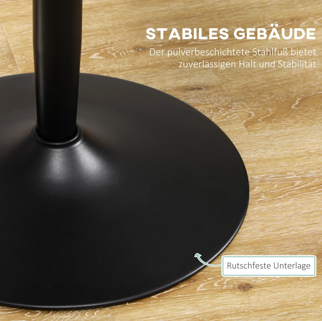 TAVOLO rotondo Ø70 x 75 cm nero in MDF e acciaio