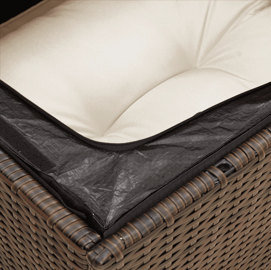 Set Divani da Giardino 11 pz con Cuscini Polyrattan Marrone 3250252