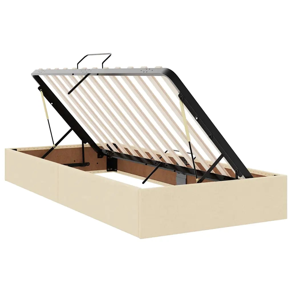 Letto con contenitore e LED Crema 90 x 200 cm Poliestere