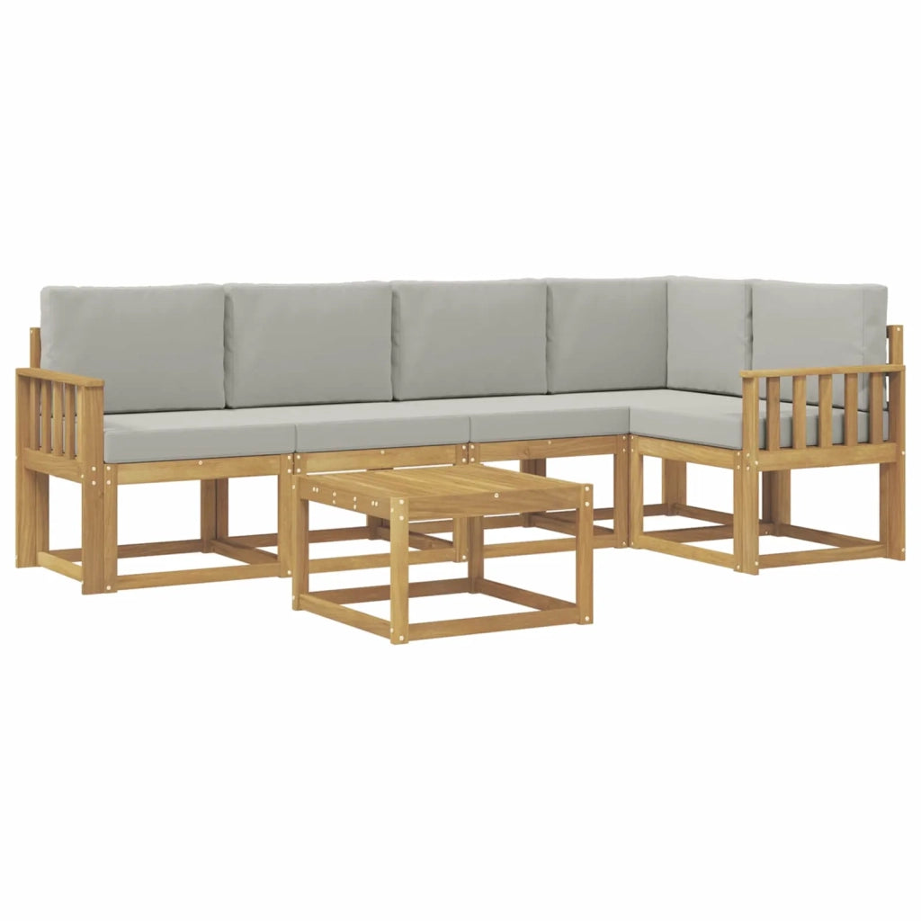 Set di divani da esterno 6 pz Bianco e Grigio Chiaro 3387660