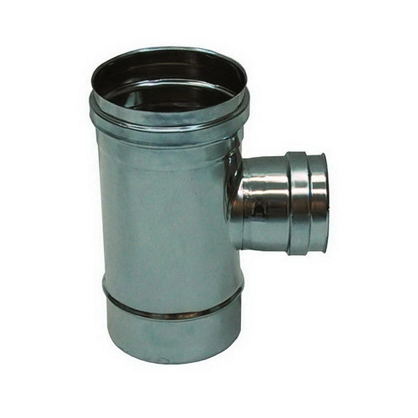 Raccordo T 90 ridotto DN 80 femmina canna fumaria DN 100 tubo acciaio inox 316