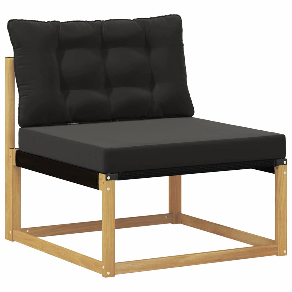 Set di divani da esterno 7 pz Bianco e Nero 3388746