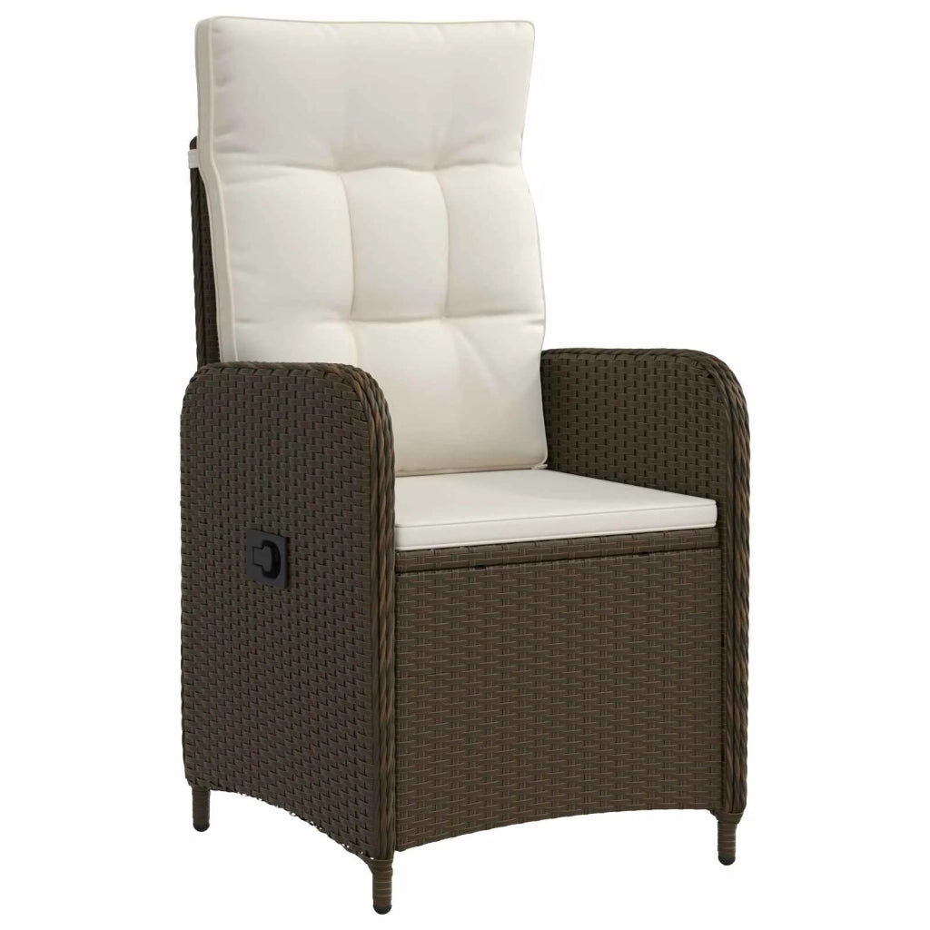 Set da pranzo per esterni 9 pz Marrone e Bianco Crema 3422319
