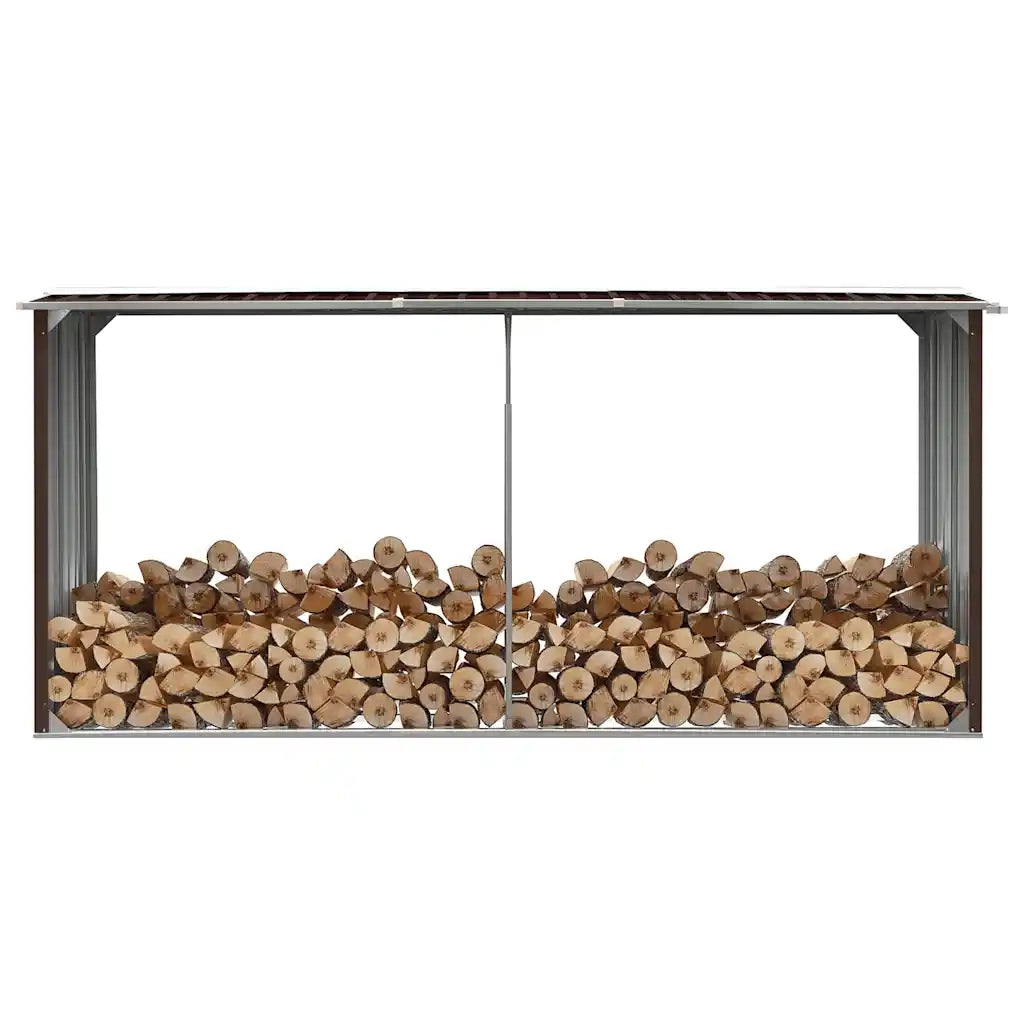 Capannone da Giardino in Acciaio Zincato 330x92x153cm Marrone 47087