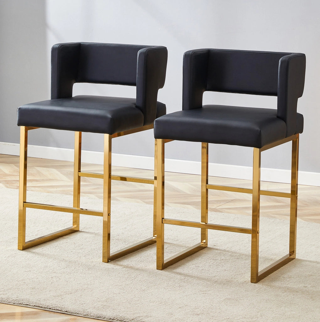 SGABELLI da bar design nordico 91,4 cm nero e oro