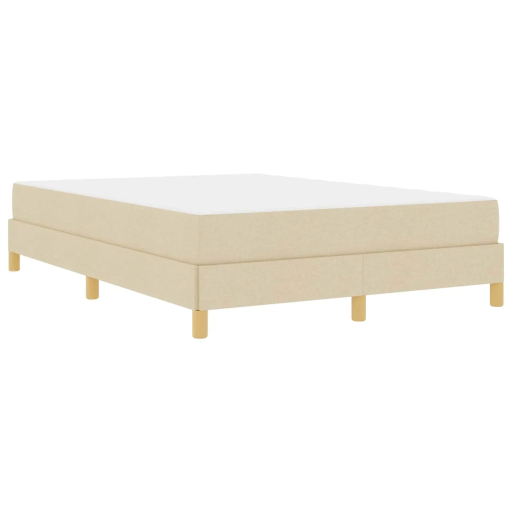 Letto a molle con materasso Crema 160 x 200 cm Tessuto