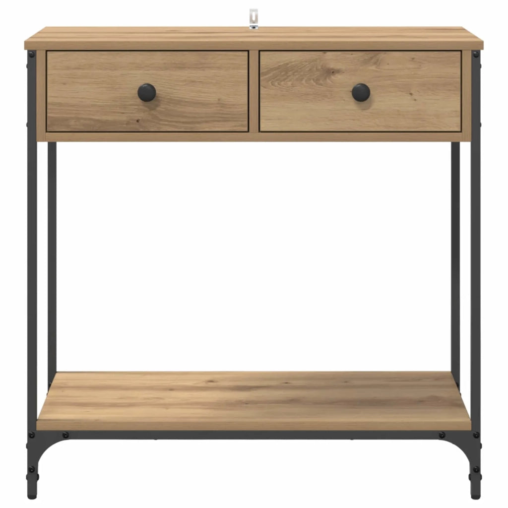Table console Chêne artisanal 75 x 34,5 x 75 cm