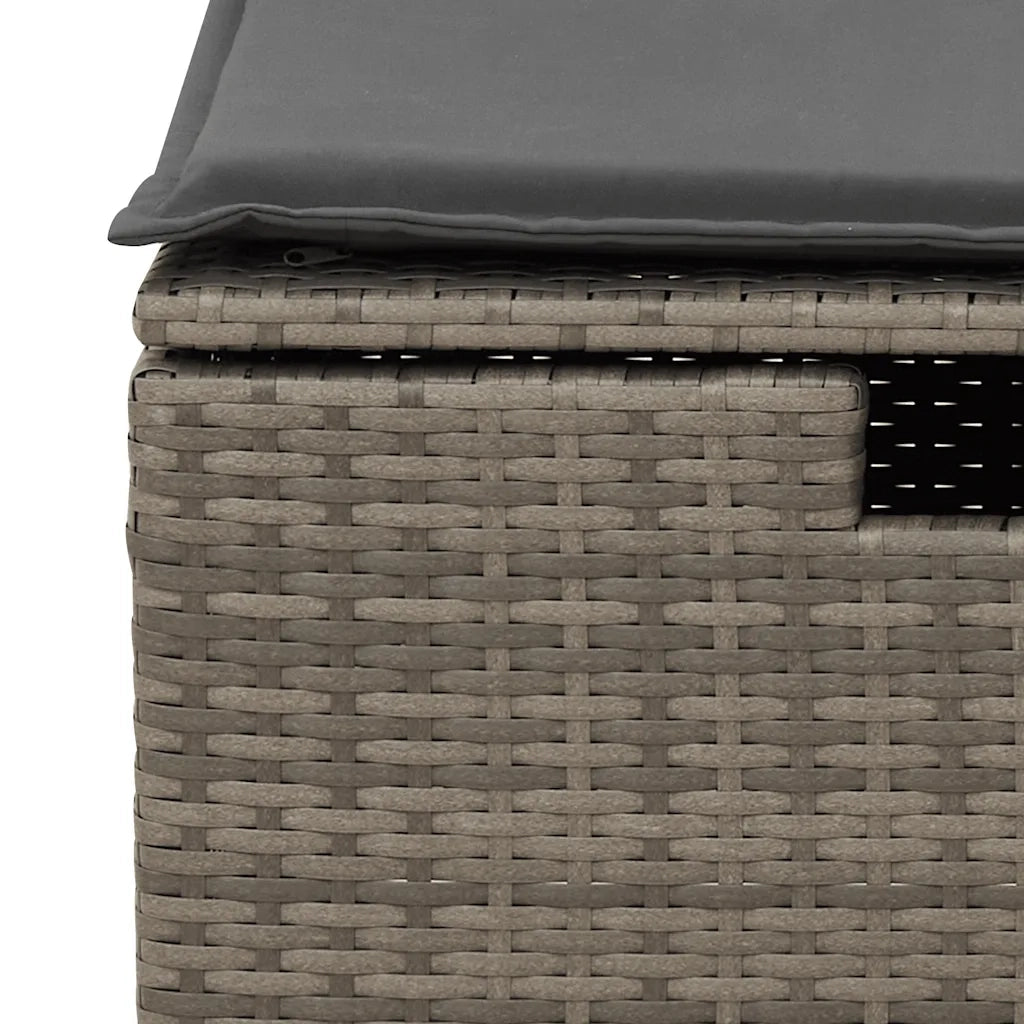 Set Divano da Giardino 5 pz | Set Salotto da Giardino con Cuscini Grigio in Polyrattan