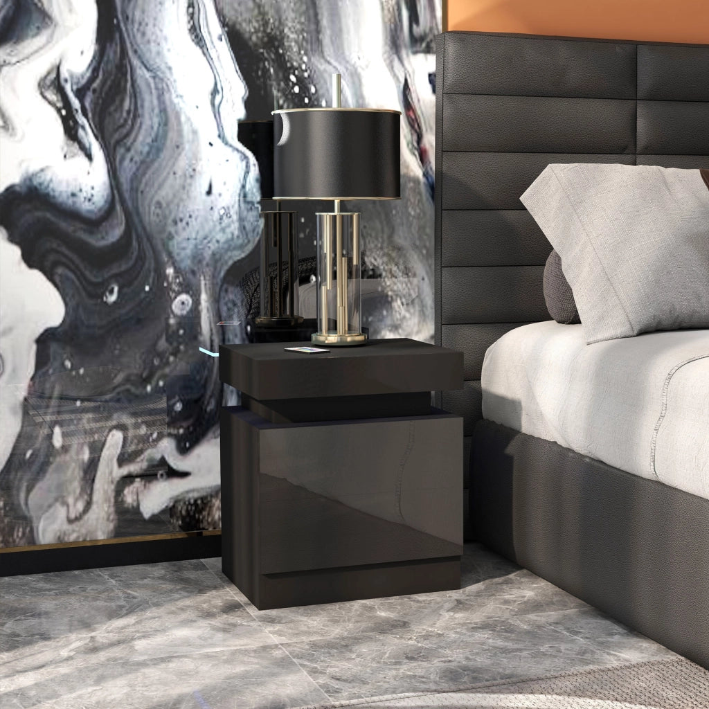 Comodino con luce LED RGB ¨C zephmum ¨C nero