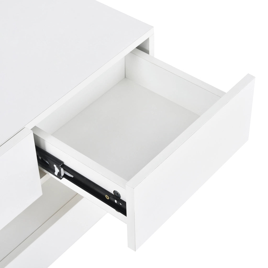 Mobile TV sospeso bianco 130 cm con illuminazione LED