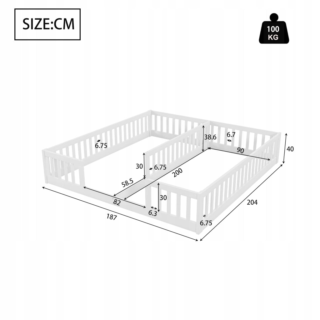 Letto a pannelli per bambini - Xylo - 90x200 - Bianco