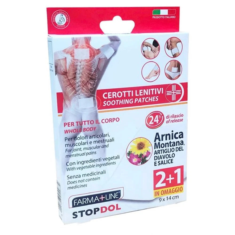 Trade Shop - Set 3 Pz Cerotti Lenitivi 9x14 Cm 24 Ore D'azione Arnica Allevia Dolori Corpo Cer5583a -