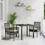 Sedia da Giardino 2 pcs Nero 55 x 53 x 85 cm polyrattan 42003445