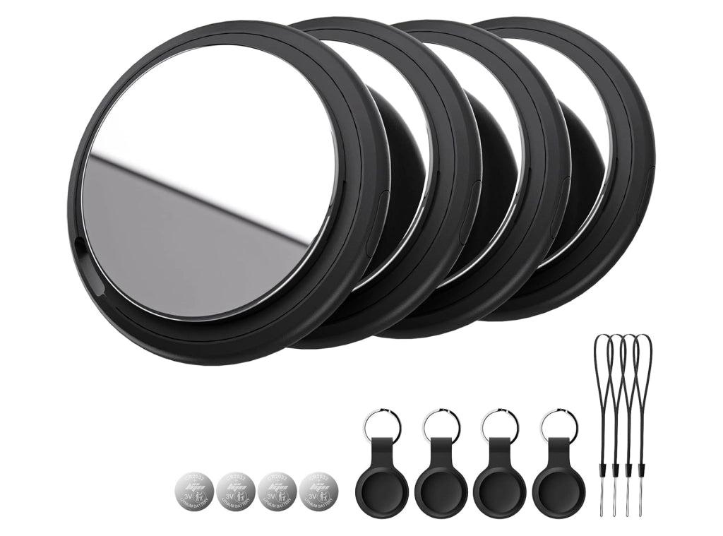 Localizzatore Smart Tracker Compatibile con Apple Dov'è (Solo iOS) Confezione da 4 Pezzi con Batterie Incluse per Chiavi Auto Bici e Animali Domestici